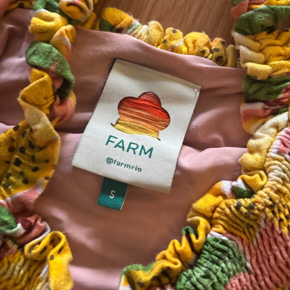 Farm Rio Ruffle Lemon Print One Piece Swimsuit Size Small - Picture 3 of 4